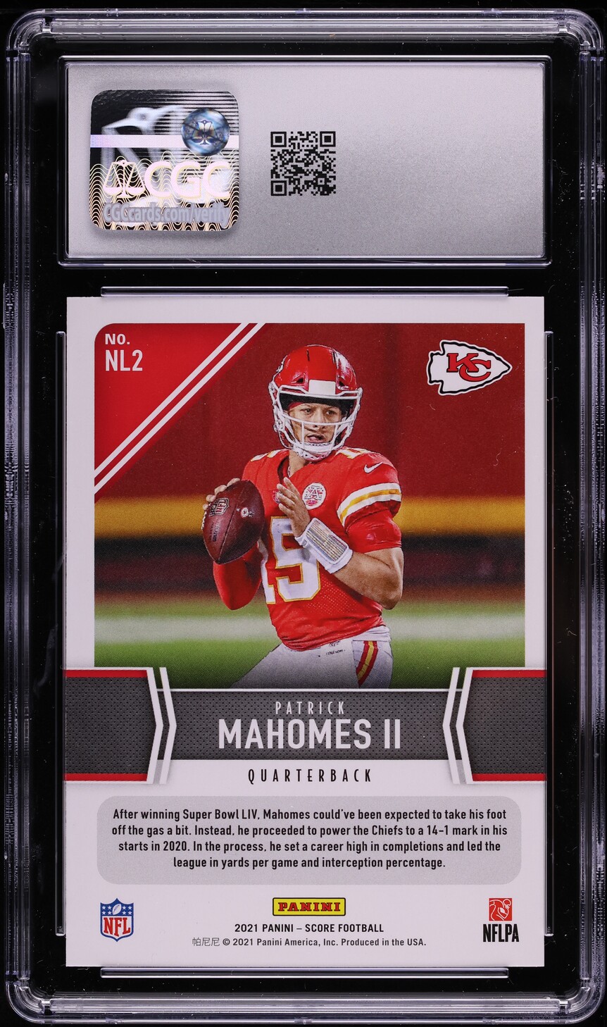 2021 Score Patrick Mahomes II #NL2 CGC 10 GEM MINT
