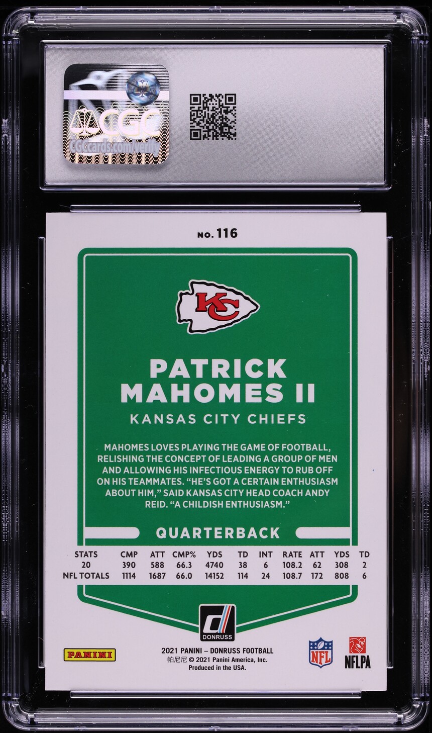 2021 Donruss Variation Patrick Mahomes ll #116 CGC 10 GEM MINT