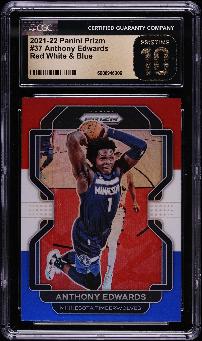 2021 Panini Prizm Red White & Blue Anthony Edwards #37 CGC 10 PRISTINE