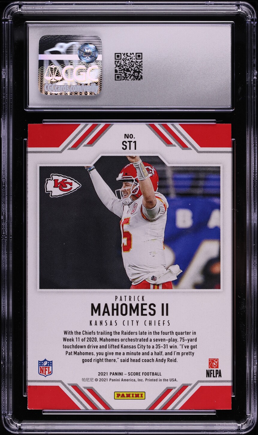 2021 Score Team Patrick Mahomes II #ST1 CGC 9 MINT