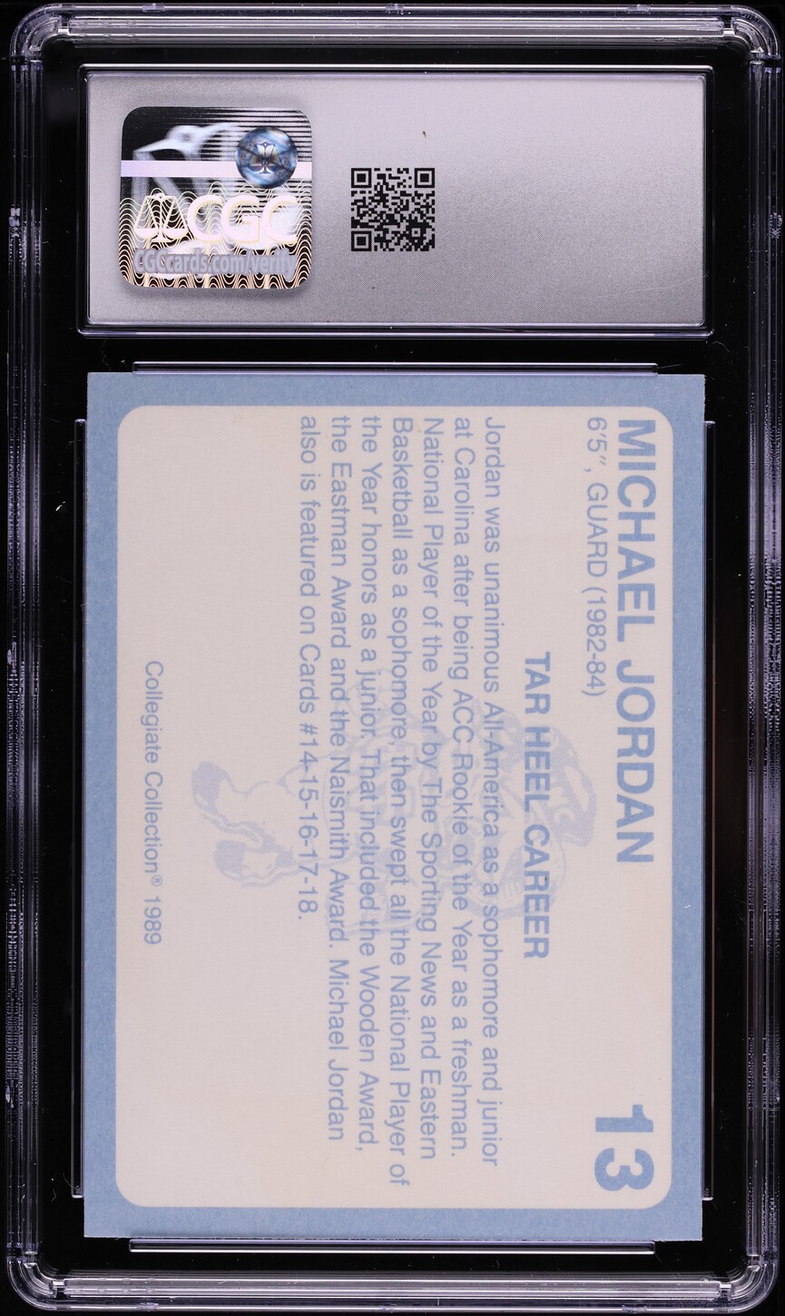 1989 Collegiate Collection Michael Jordan #13 CGC 10 GEM MINT