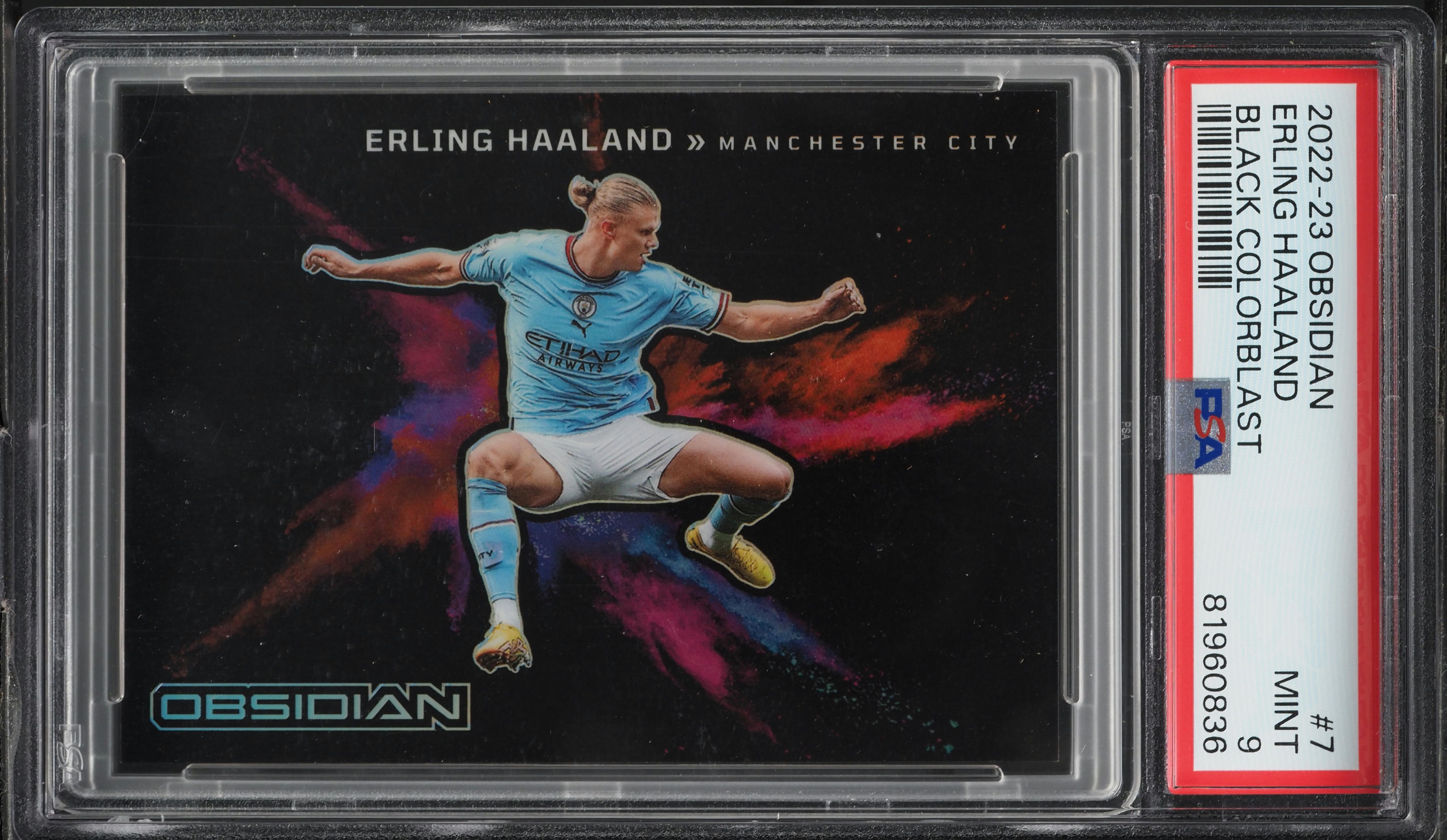 その他 haaland psa9 2022 Panini Obsidian Black Colorblast Erling Haaland #7 PSA 9 MINT