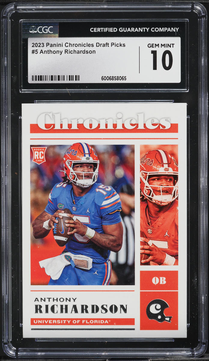 Anthony Richardson #5 2023 Panini Flawless Collegiate Football Rookie Dual Patches