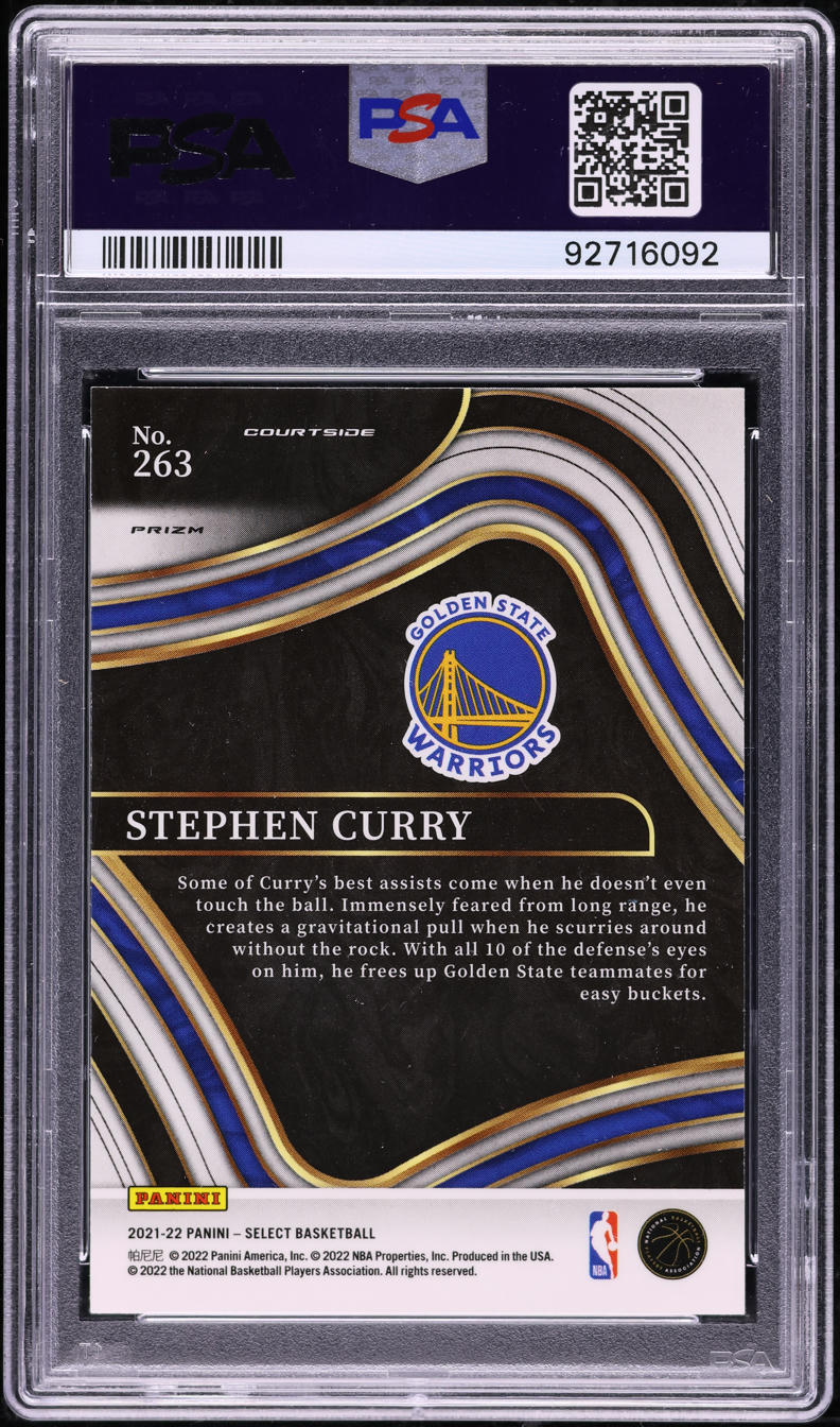 2021 Select Courtside Tiger Prizm Stephen Curry #263 PSA 10 GEM MINT
