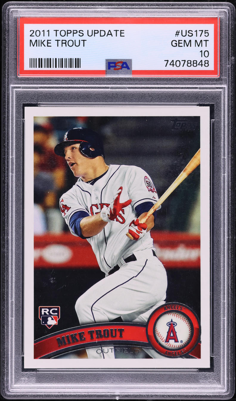 2011 Topps Update Mike Trout ROOKIE #US175 PSA 10 GEM MINT on 