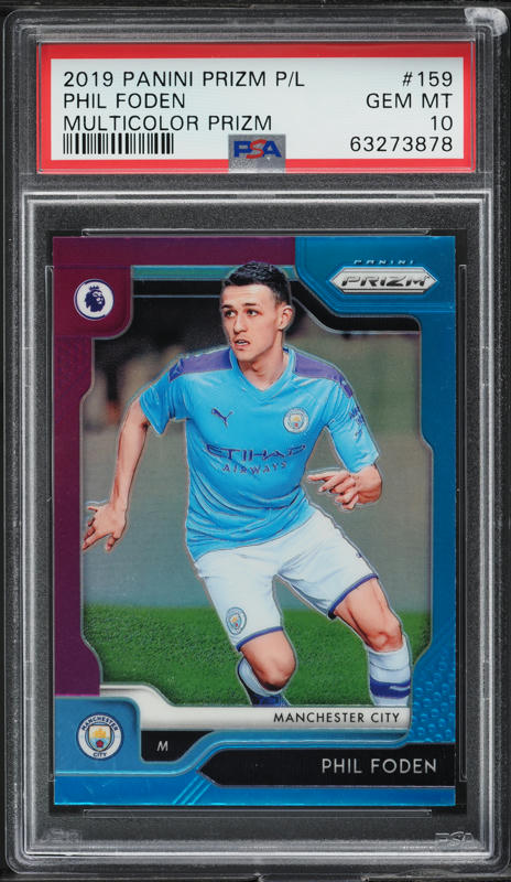 2019 Panini Prizm Premier League Multicolor Phil Foden #159 PSA 10