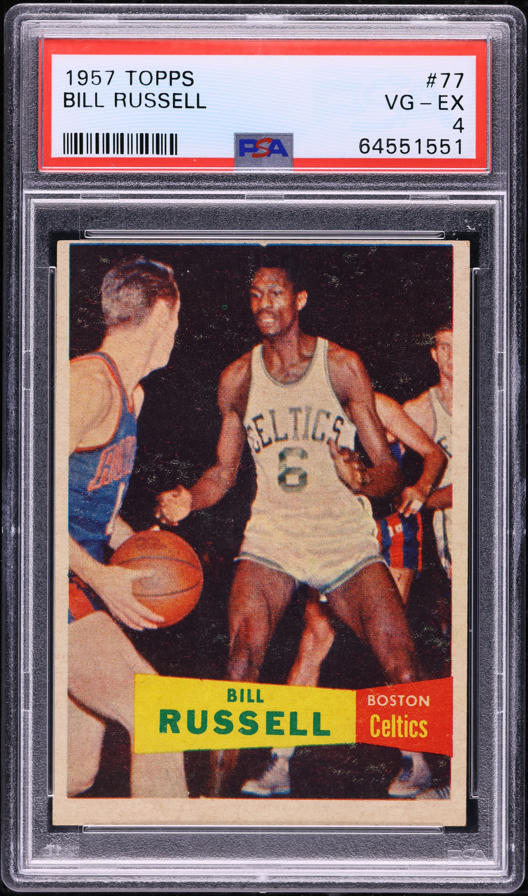 1957 Topps Basketball Bill Russell SP ROOKIE #77 PSA 5 EX on