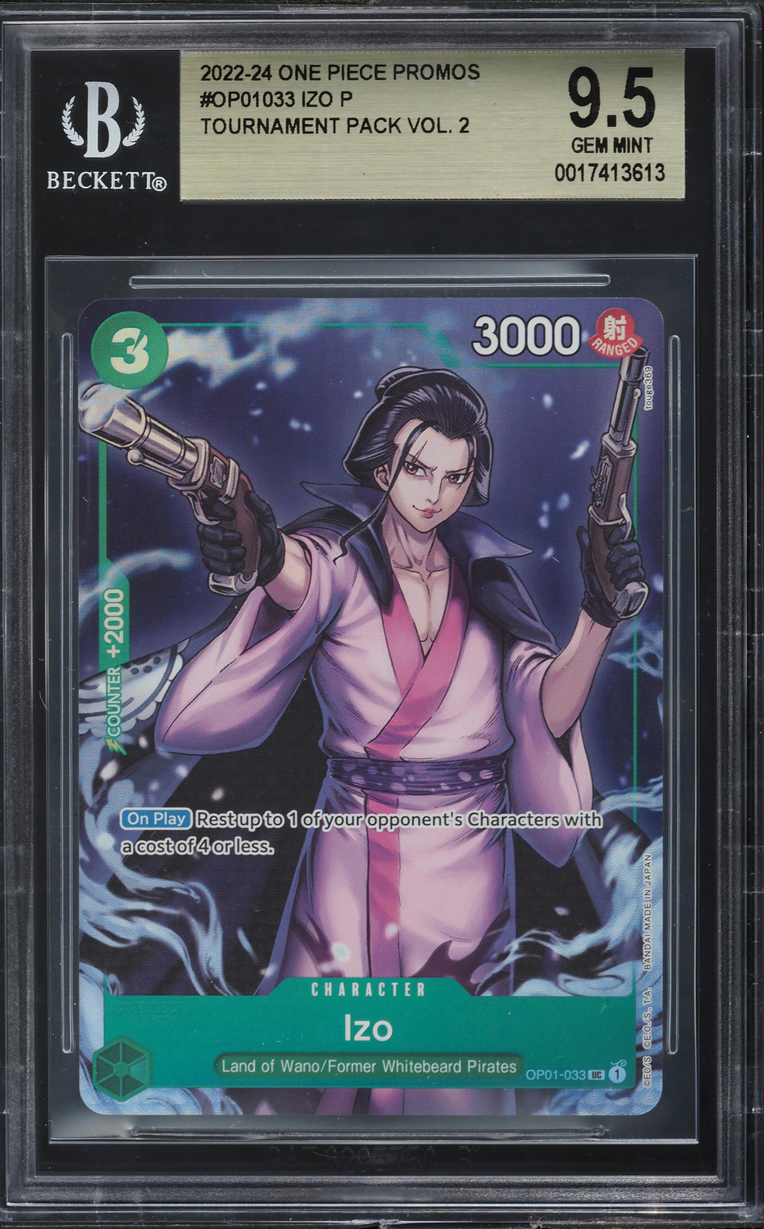 2022 One Piece Promo Tournament Pack Vol. 2 Izo #OP01-033 BGS 9.5