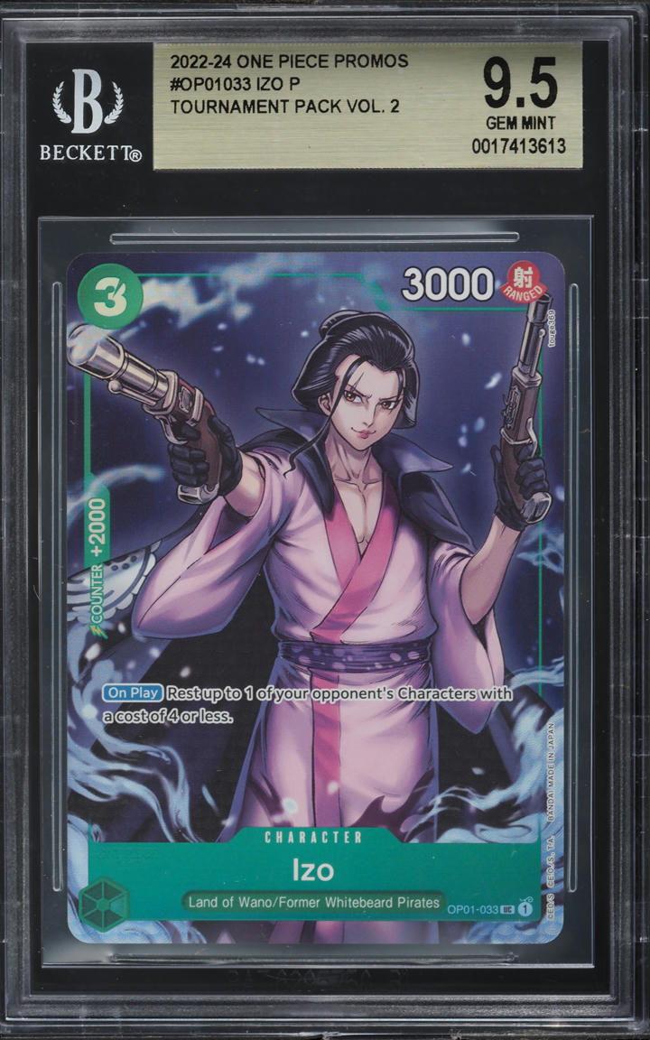 2022 One Piece Promo Tournament Pack Vol. 2 Izo #OP01-033 BGS 9.5