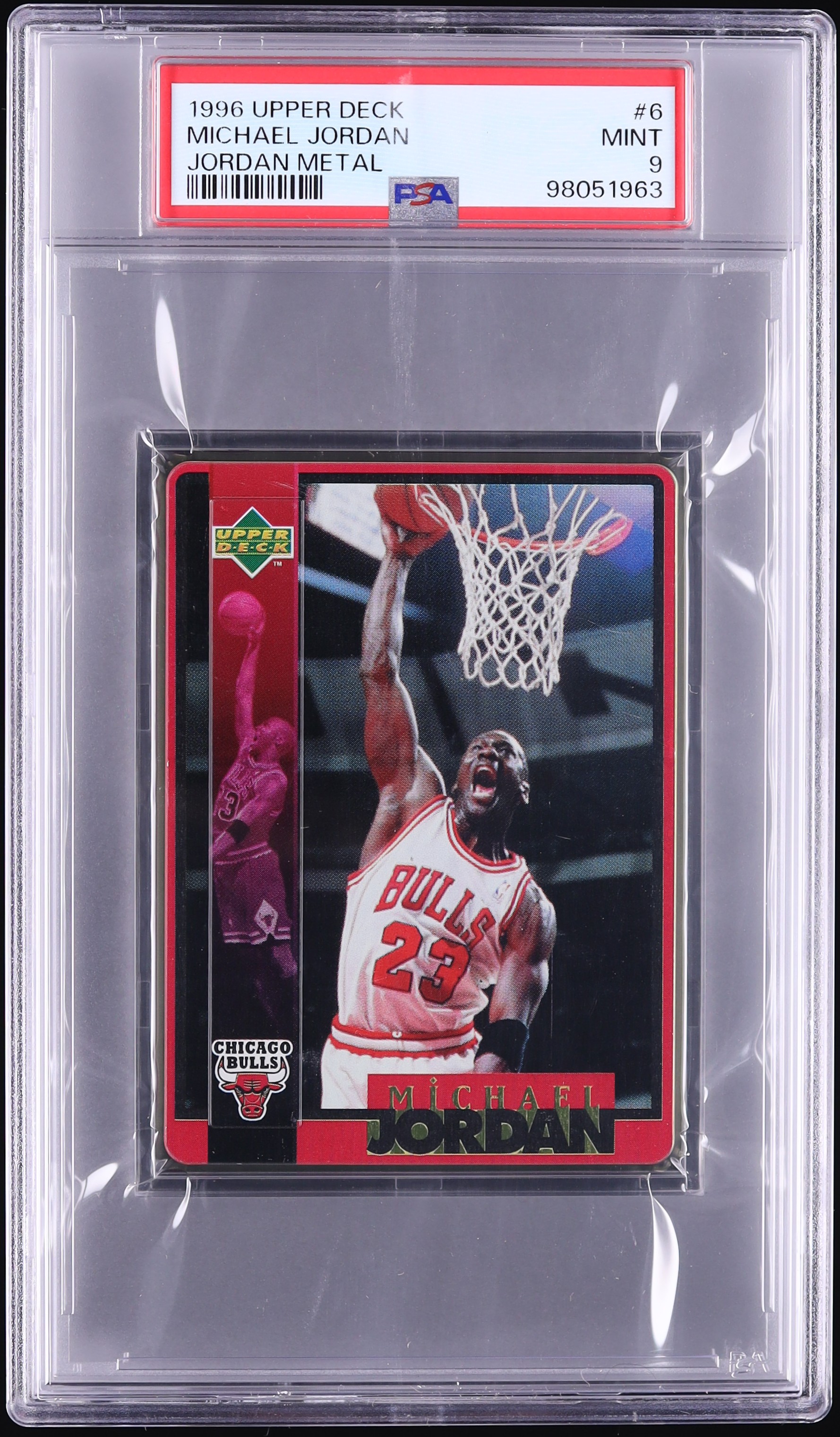 1996 Upper Deck Metal Michael Jordan #6 PSA 9 MINT on Fanatics Collect