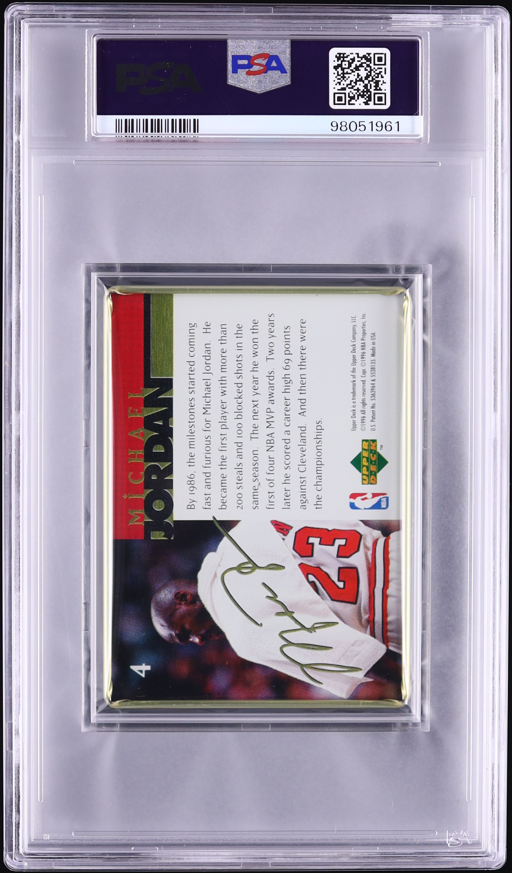 1996 Upper Deck Metal Michael Jordan #4 PSA 9 MINT on Fanatics Collect