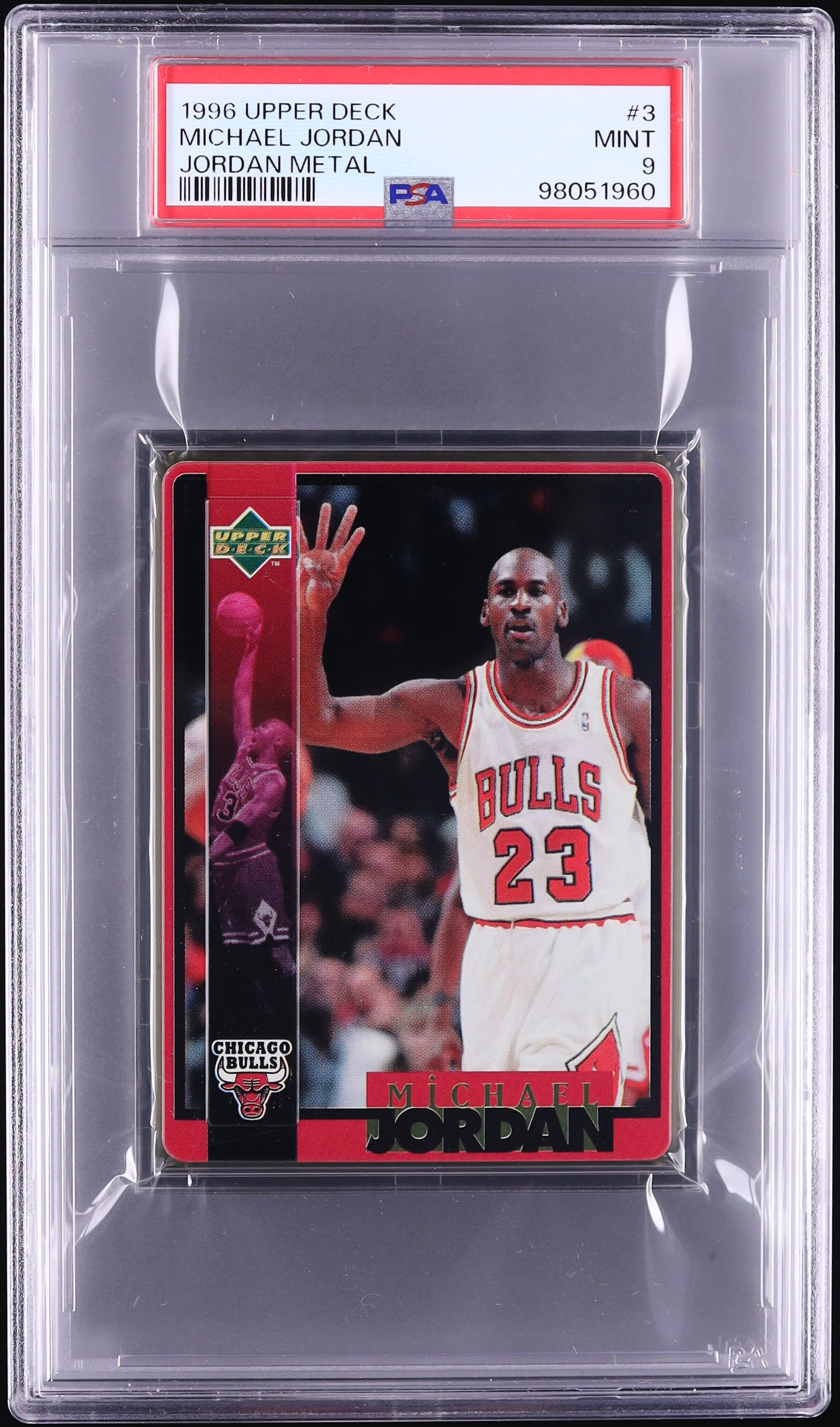 1996 Upper Deck Metal Michael Jordan #3 PSA 9 MINT on Fanatics Collect