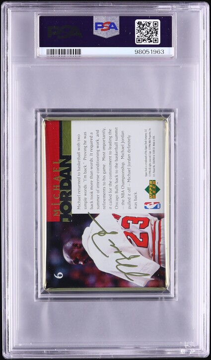 1996 Upper Deck Metal Michael Jordan #6 PSA 9 MINT on Fanatics Collect