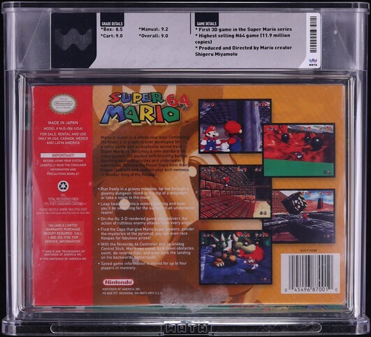 Super Mario 64 (Nintendo 64 N64) WATA 9.0 CIB