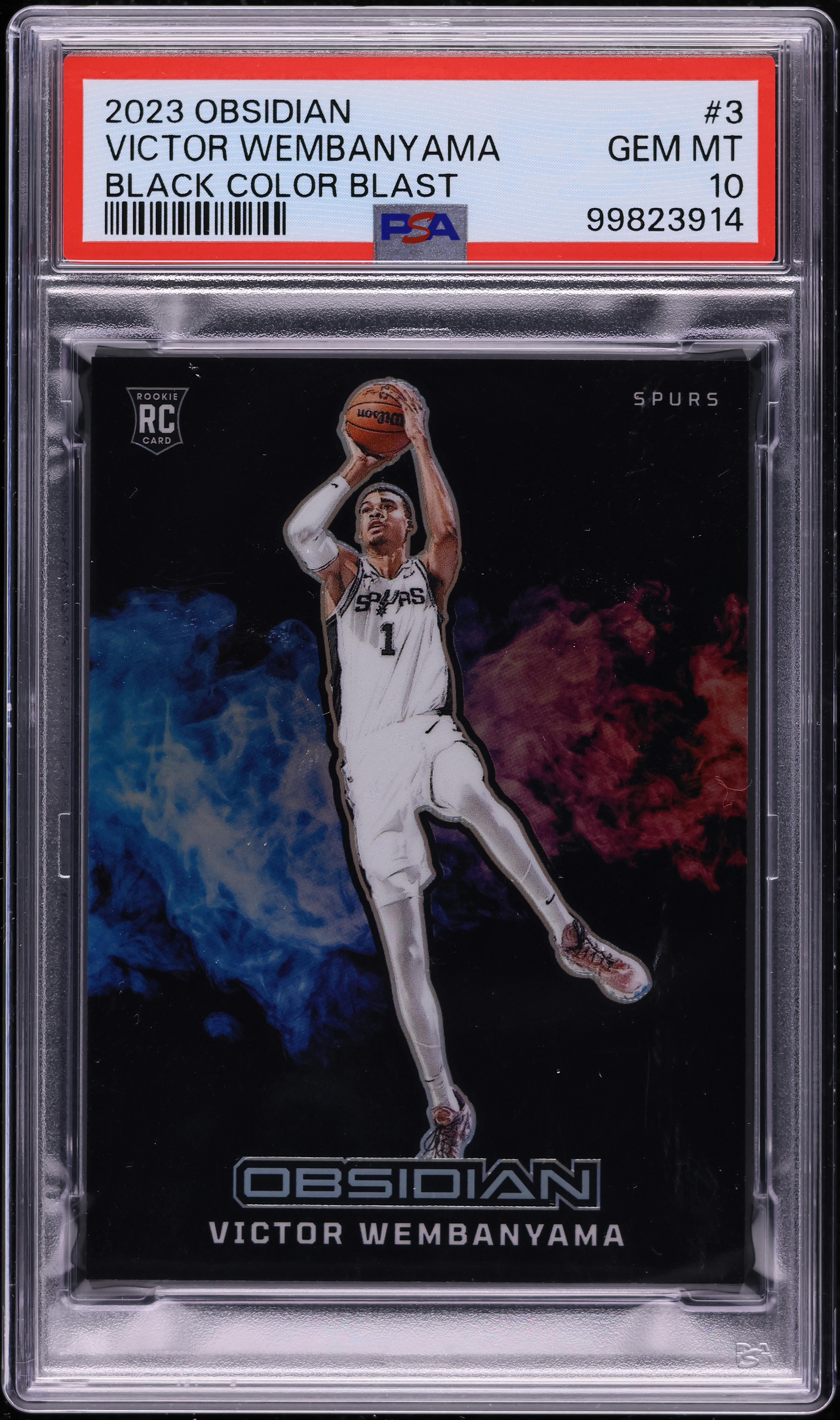 2023 Panini Obsidian Black Colorblast Victor Wembanyama ROOKIE #3