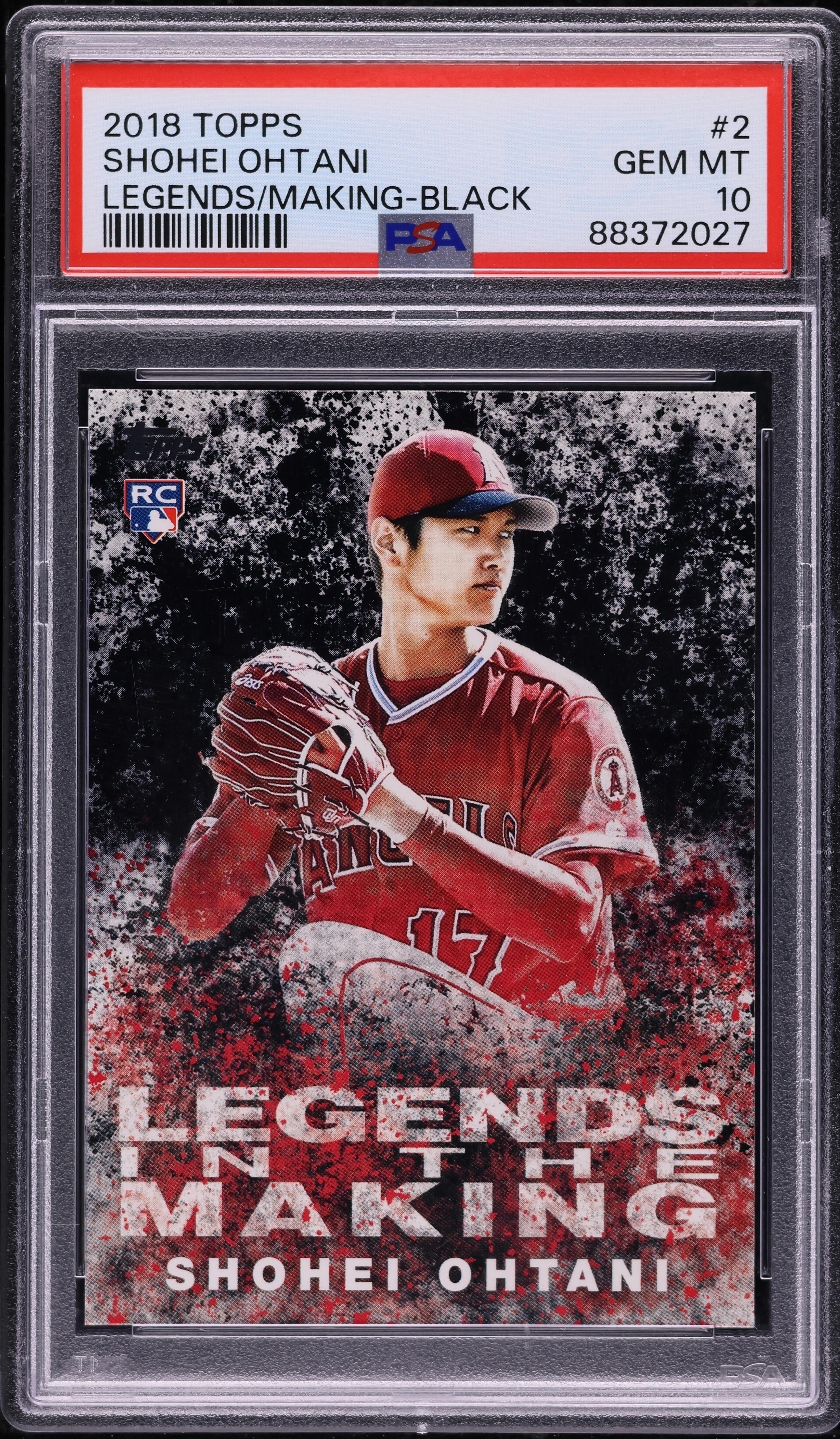 2018 Topps Legends In The Making Black Shohei Ohtani ROOKIE #2 PSA