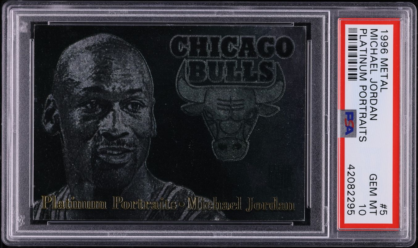 1996 Metal Platinum Portraits Michael Jordan #5 PSA 10 GEM MINT