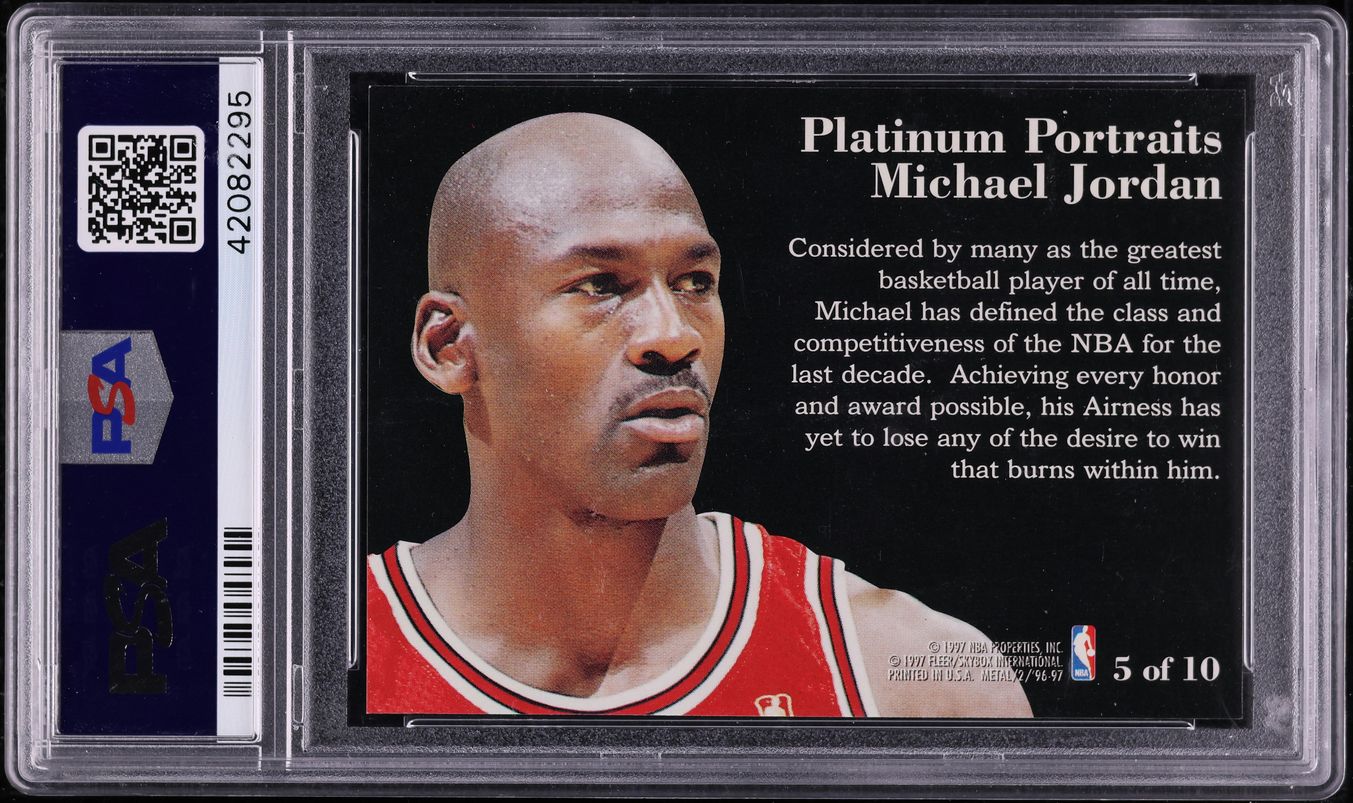 1996 Metal Platinum Portraits Michael Jordan #5 PSA 10 GEM MINT