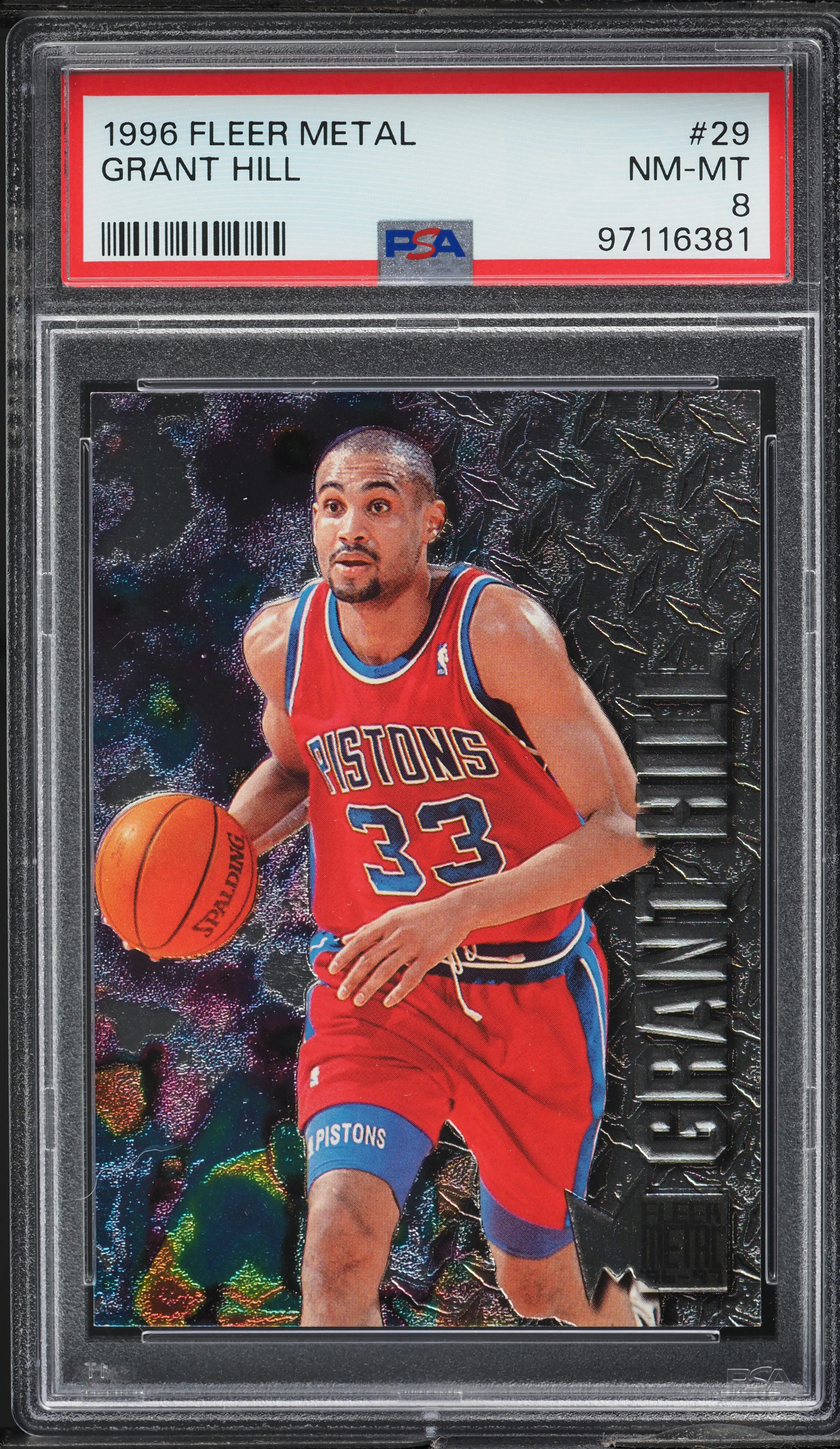1996 Metal Basketball Grant Hill #29 PSA 8 NM-MT on Fanatics Collect