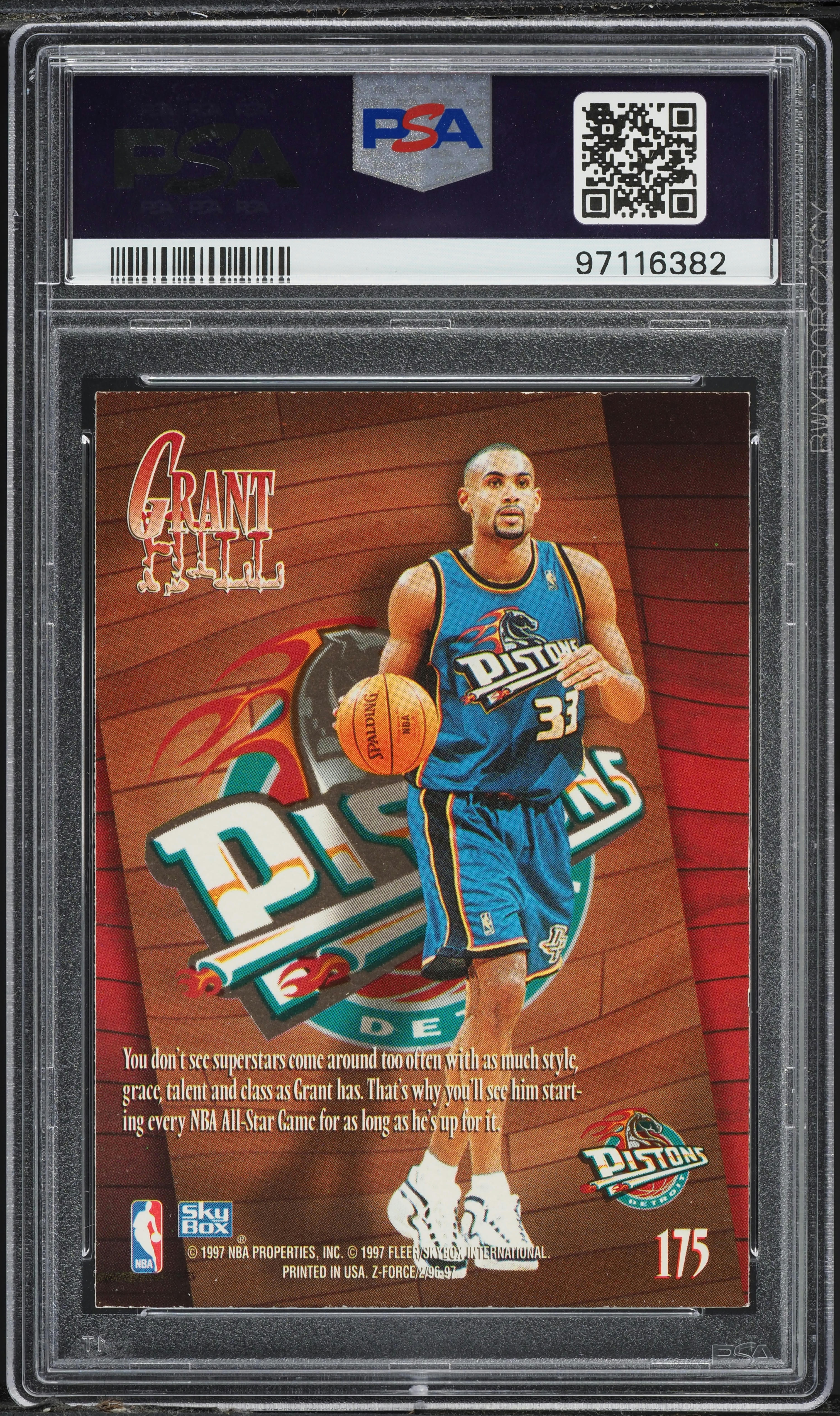 1996 Skybox Z-Force Grant Hill #175 PSA 7 NRMT on Fanatics Collect
