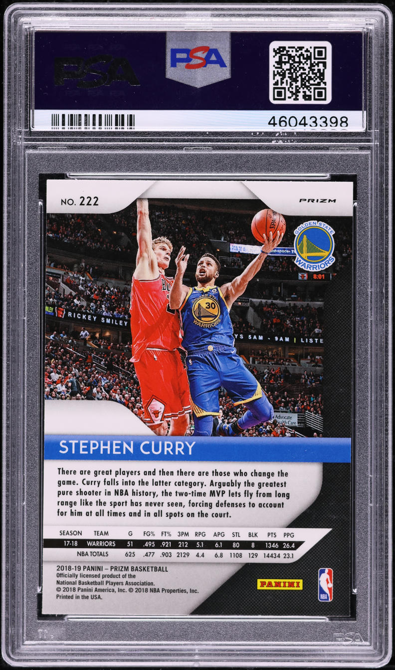 2018 Panini Prizm Choice Tiger Stripe Stephen Curry #222 PSA 10 GEM MINT