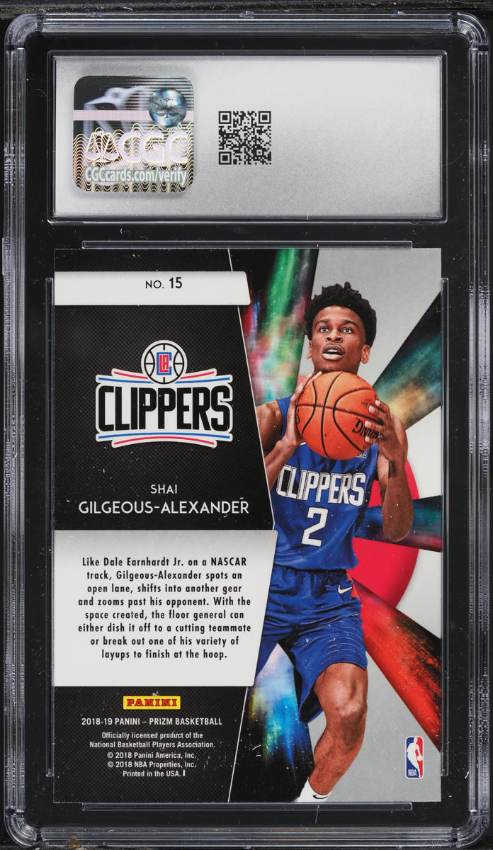 2018 Panini Prizm Freshman Phenoms Shai Gilgeous-Alexander ROOKIE #15 CGC 9 MINT