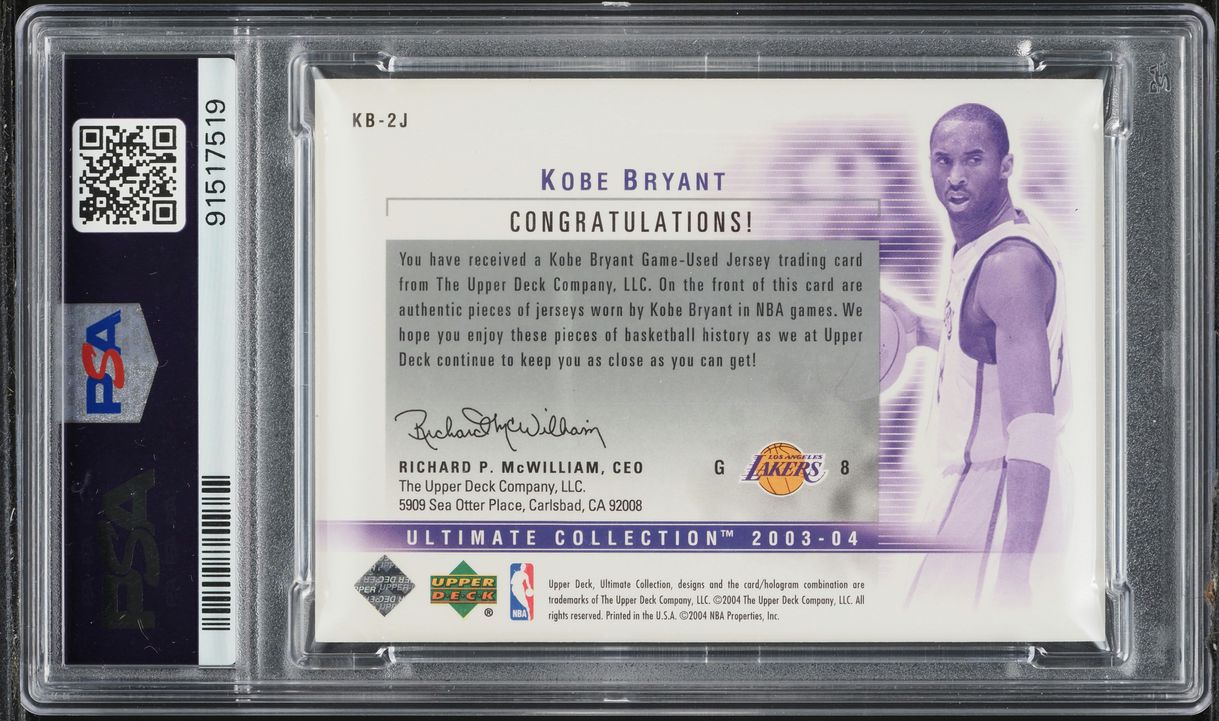 2003 Ultimate Collection Dual Game Jersey Kobe Bryant PATCH /100 PSA 10 GEM MINT
