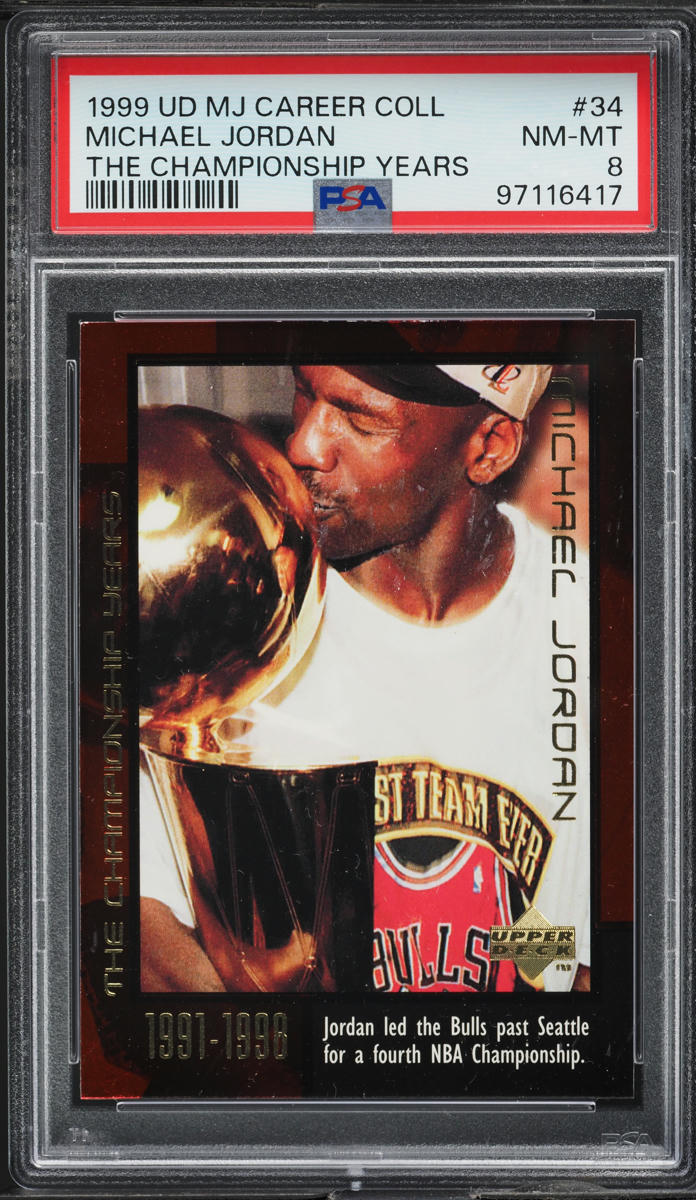 1999 Upper Deck MJ Career Collection Championship Years Michael Jordan #34 PSA 8