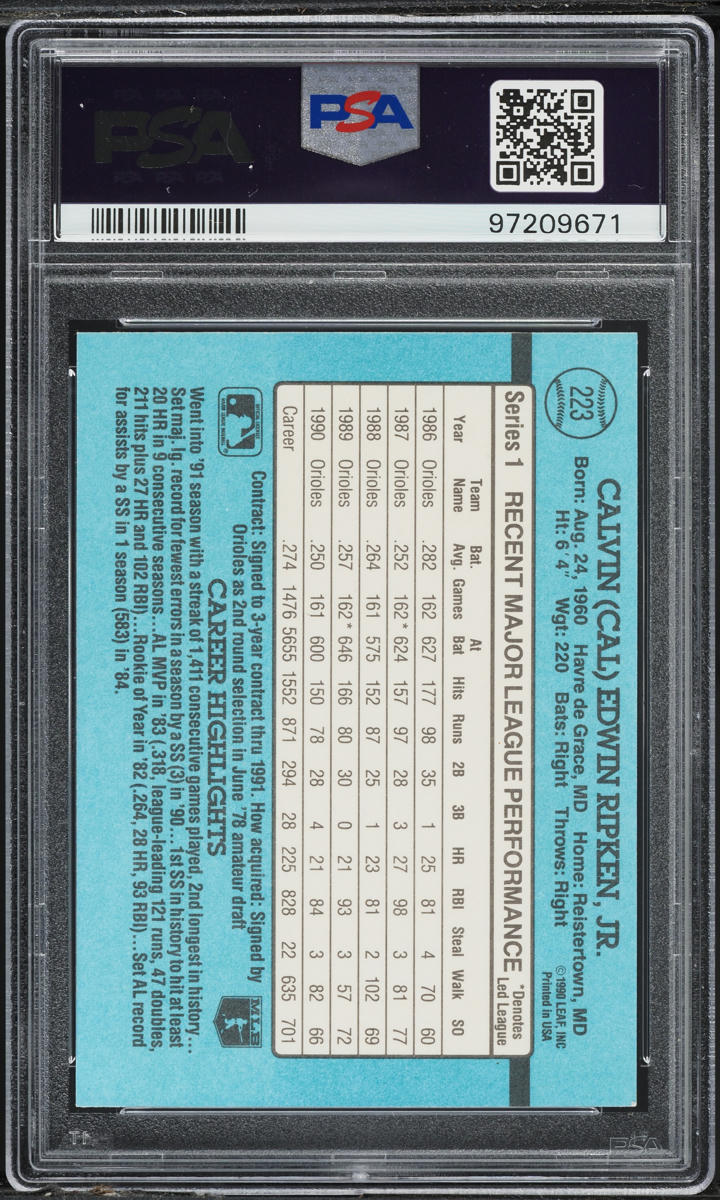 1991 Donruss Cal Ripken Jr. #223 PSA 6 EXMT