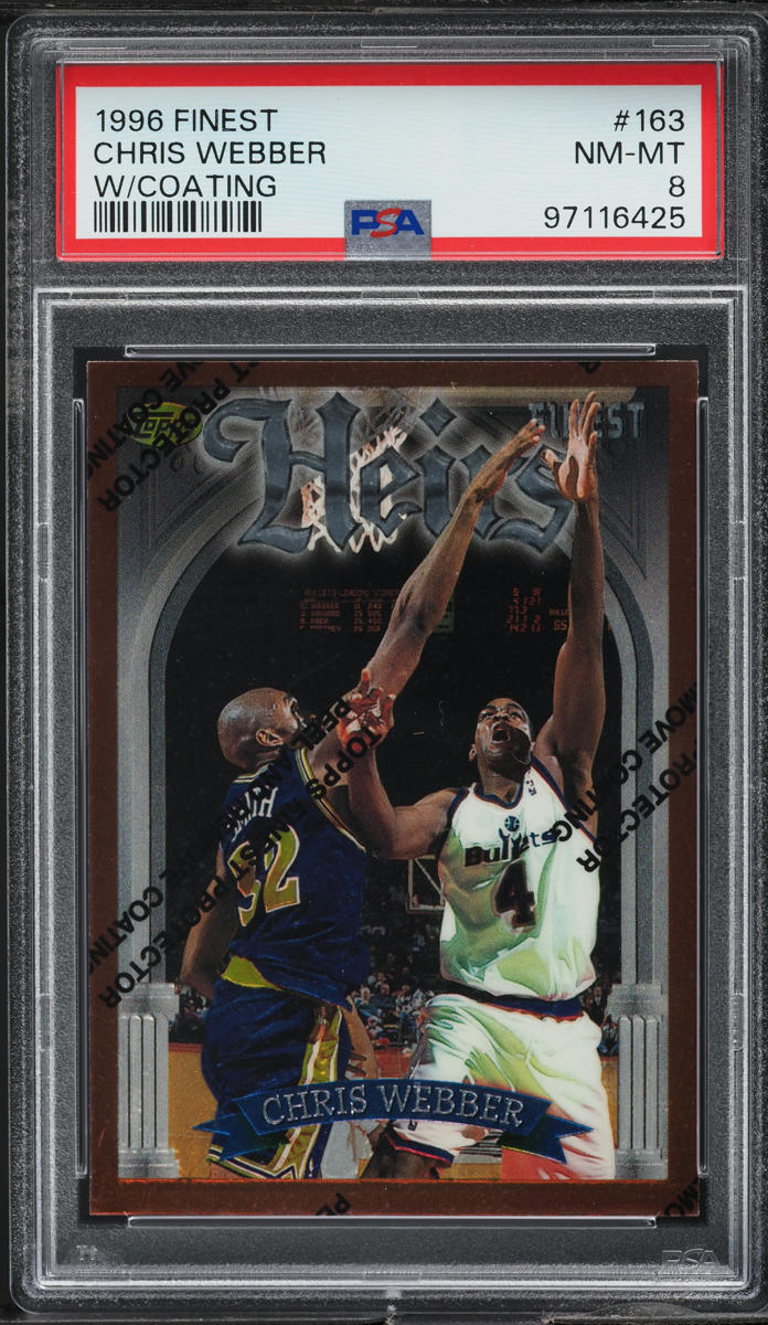 1996 Finest Basketball w/ Coating Chris Webber #163 PSA 8 NM-MT
