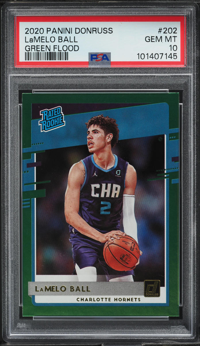 2020 Donruss Green Flood LaMelo Ball ROOKIE #202 PSA 10 GEM MINT