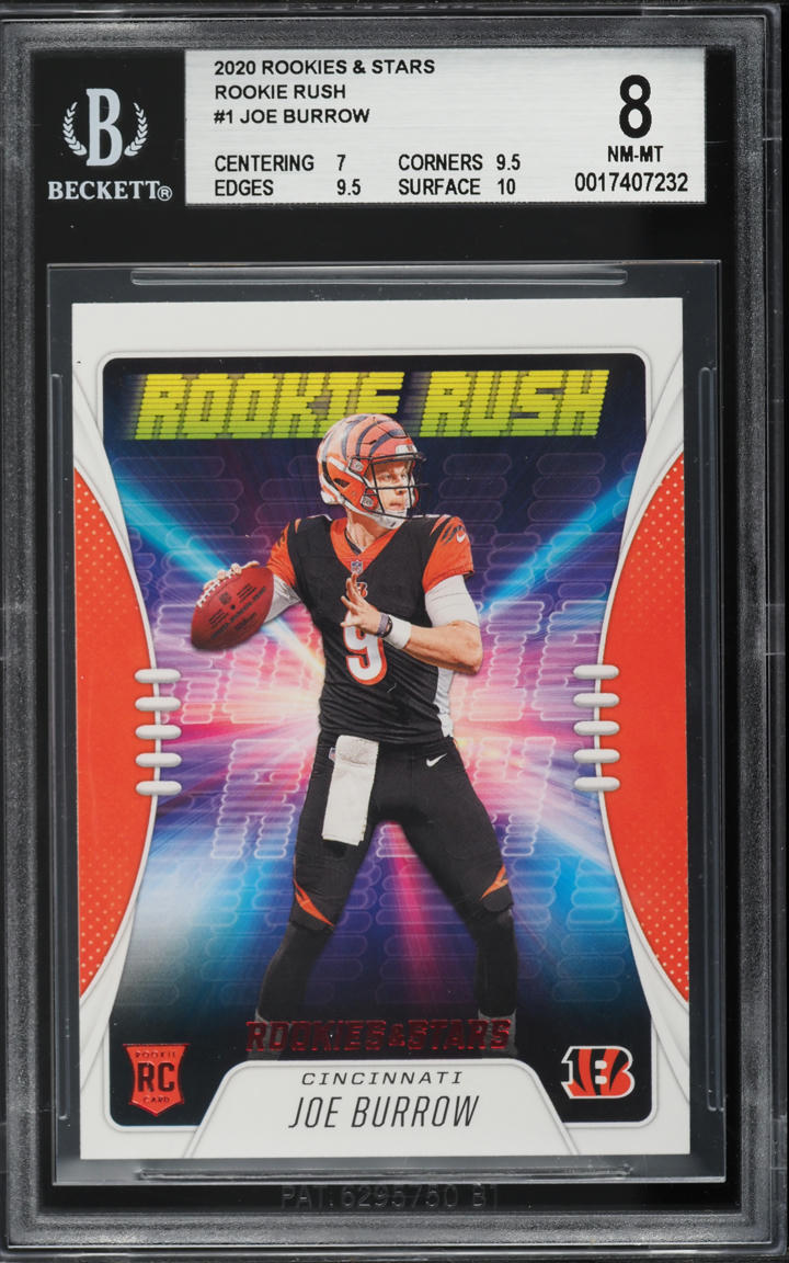 2020 Panini Rookies & Stars Rush Joe Burrow ROOKIE #RR-1 BGS 8 NM-MT