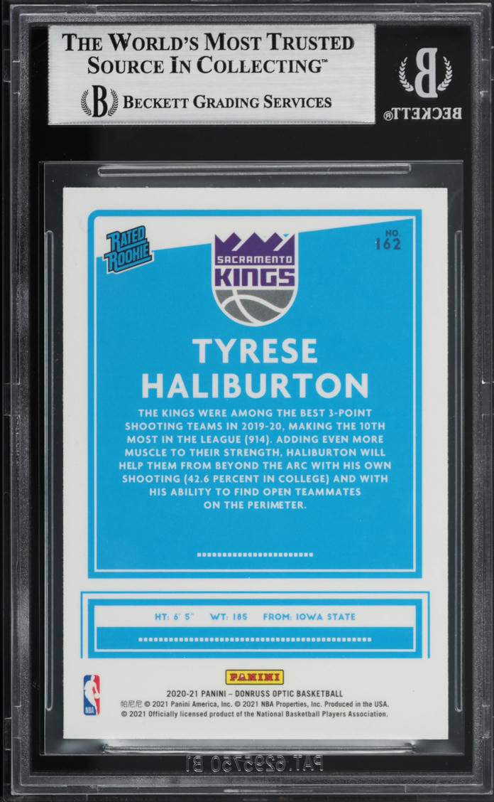 2020 Donruss Optic Tyrese Haliburton ROOKIE #162 BGS 8 NM-MT