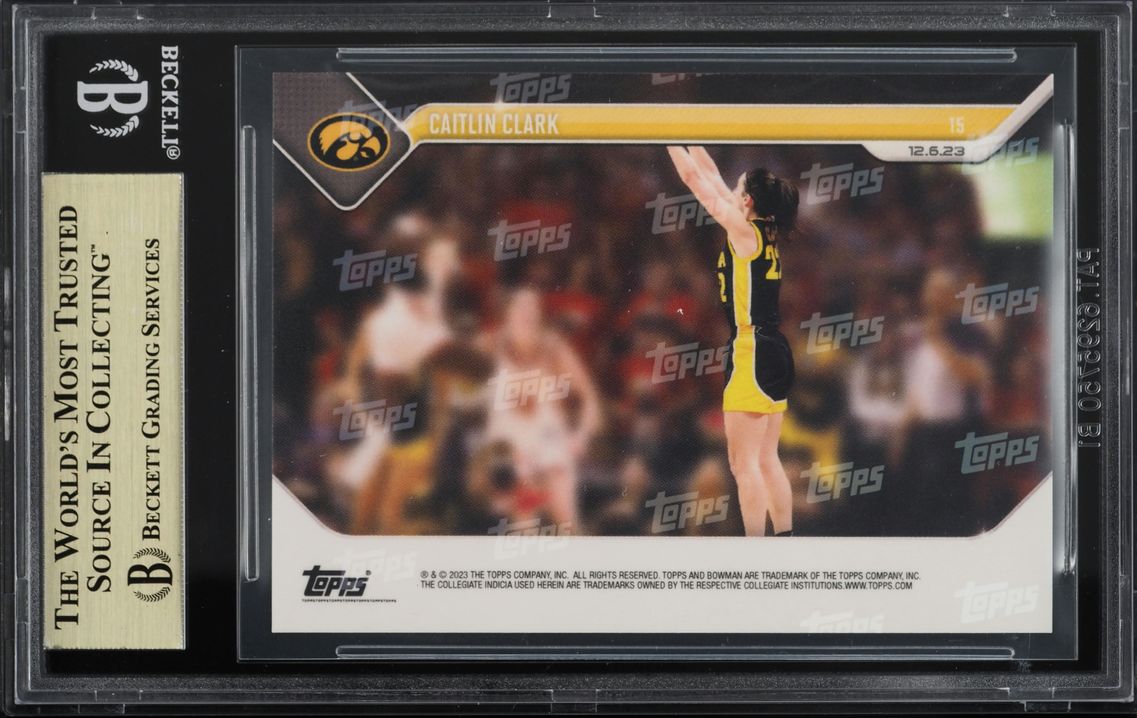 2023 Bowman University Now Caitlin Clark ROOKIE #15 BGS 10 PRISTINE