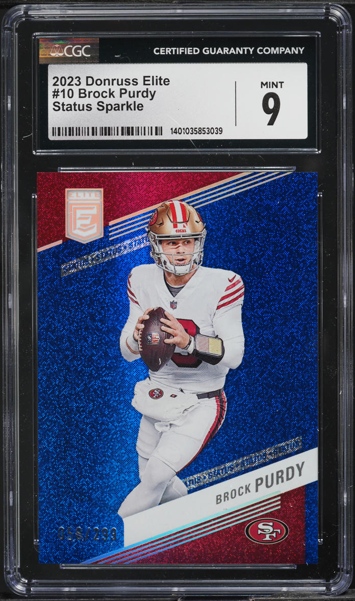 2023 Donruss Elite Status Sparkle Brock Purdy /299 #10 CGC 9 MINT