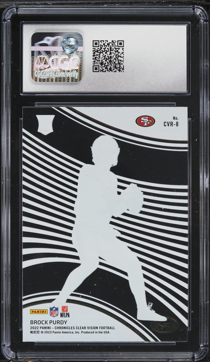 2022 Panini Chronicles Clear Vision Brock Purdy ROOKIE #CVR-8 CGC 9 MINT