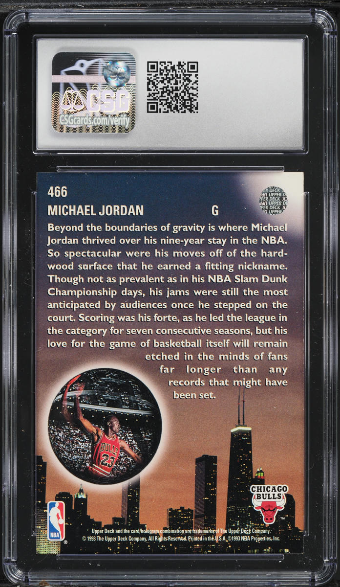 1993 Upper Deck Basketball Michael Jordan #466 CSG 8.5 NM-MT+