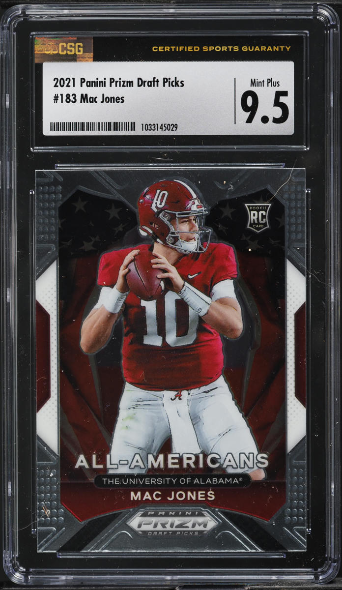 2021 Panini Prizm Draft Picks Mac Jones ROOKIE #183 CSG 9.5 MINT+