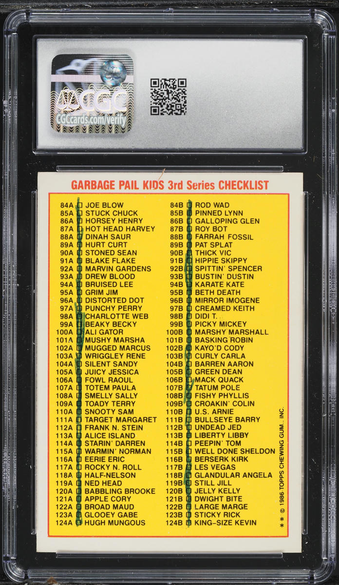 1986 Topps Garbage Pail Kids Stickers Series 3 Hippie Skippy #91b CGC 1.5 FR