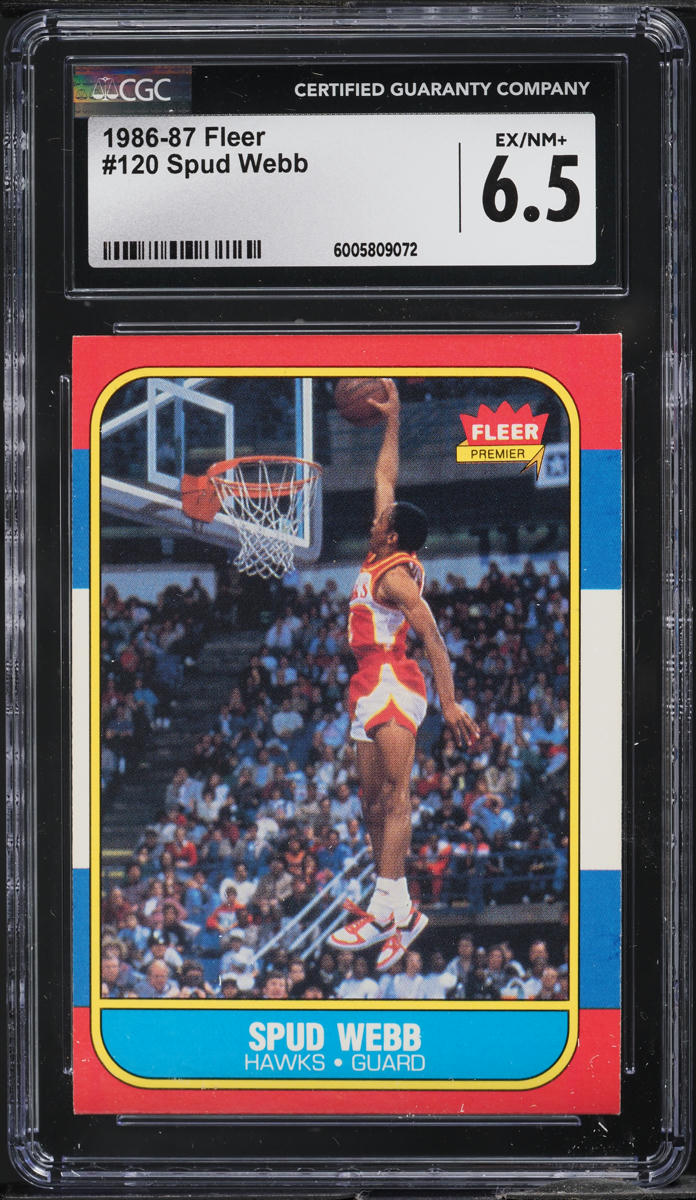 1986 Fleer Basketball Spud Webb ROOKIE #120 CGC 6.5 EXMT+