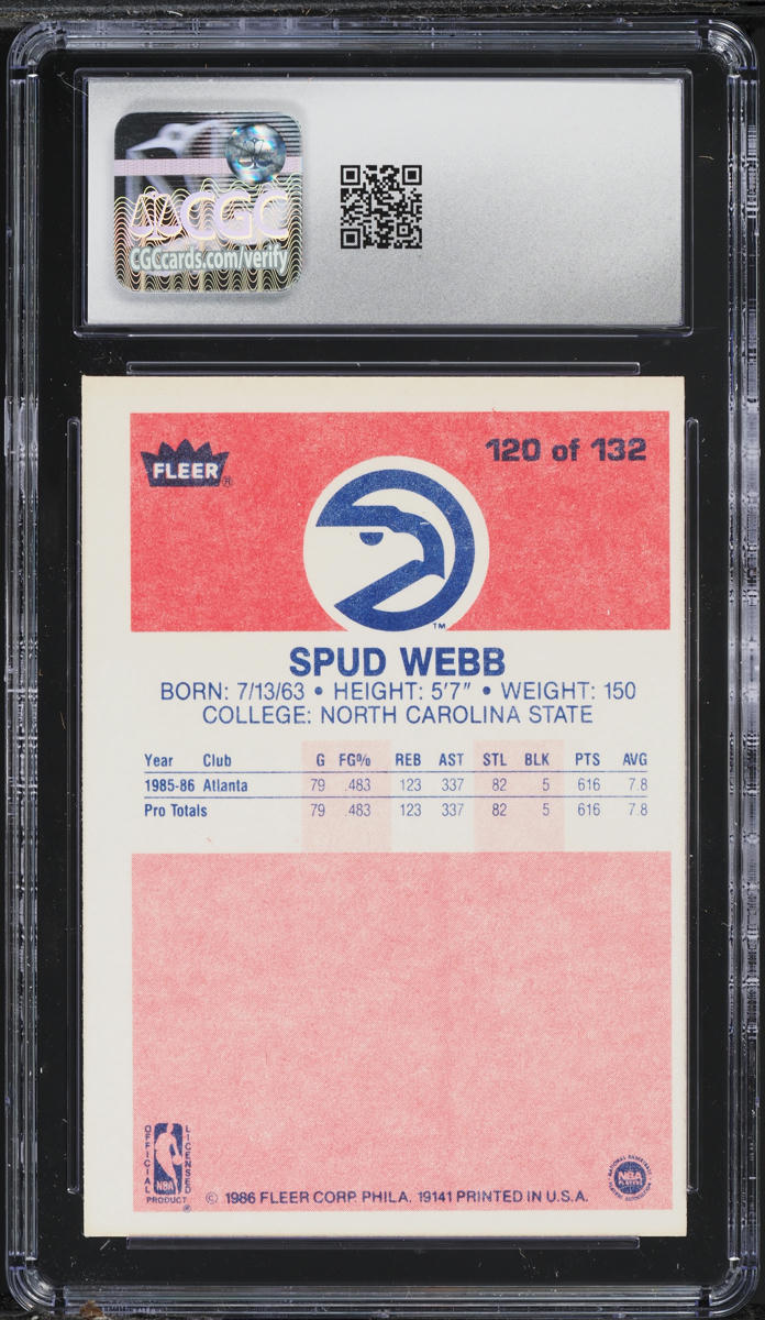 1986 Fleer Basketball Spud Webb ROOKIE #120 CGC 6.5 EXMT+