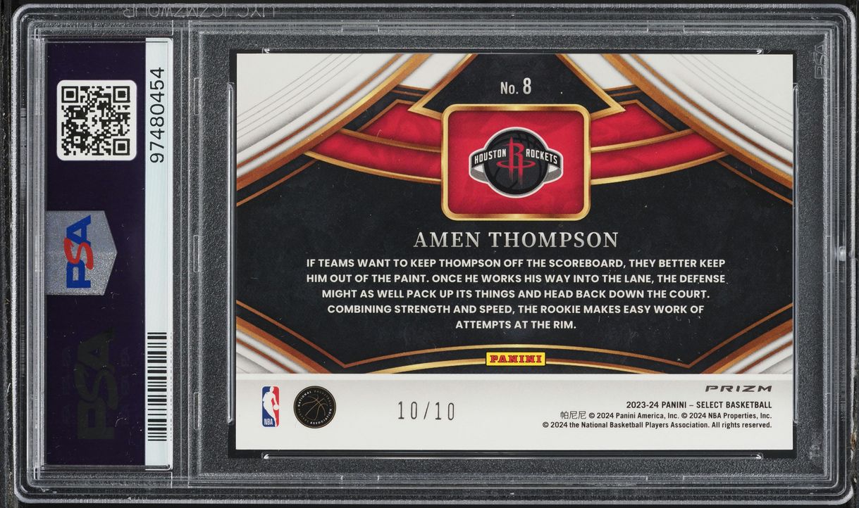 2023 Select Snapshots Gold Prizm Amen Thompson ROOKIE 10/10 #8 PSA 10 GEM MINT