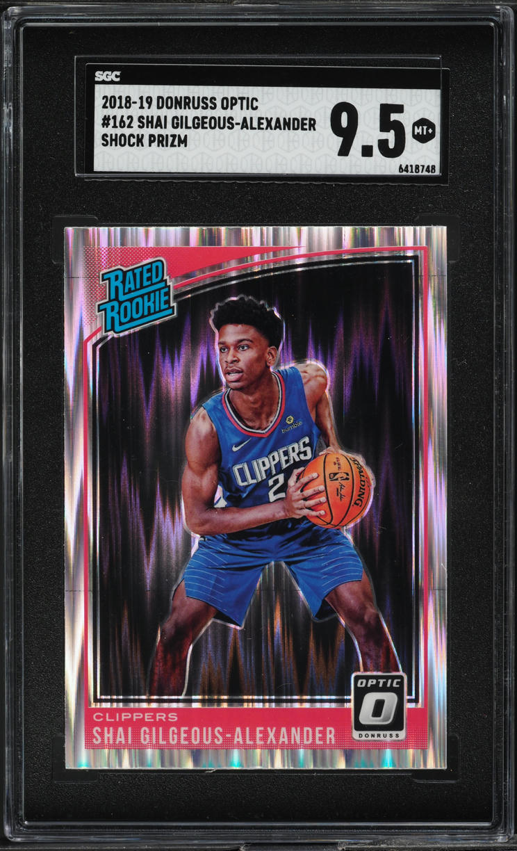 2018 Donruss Optic Shock Shai Gilgeous-Alexander ROOKIE #162 SGC 9.5 MINT+