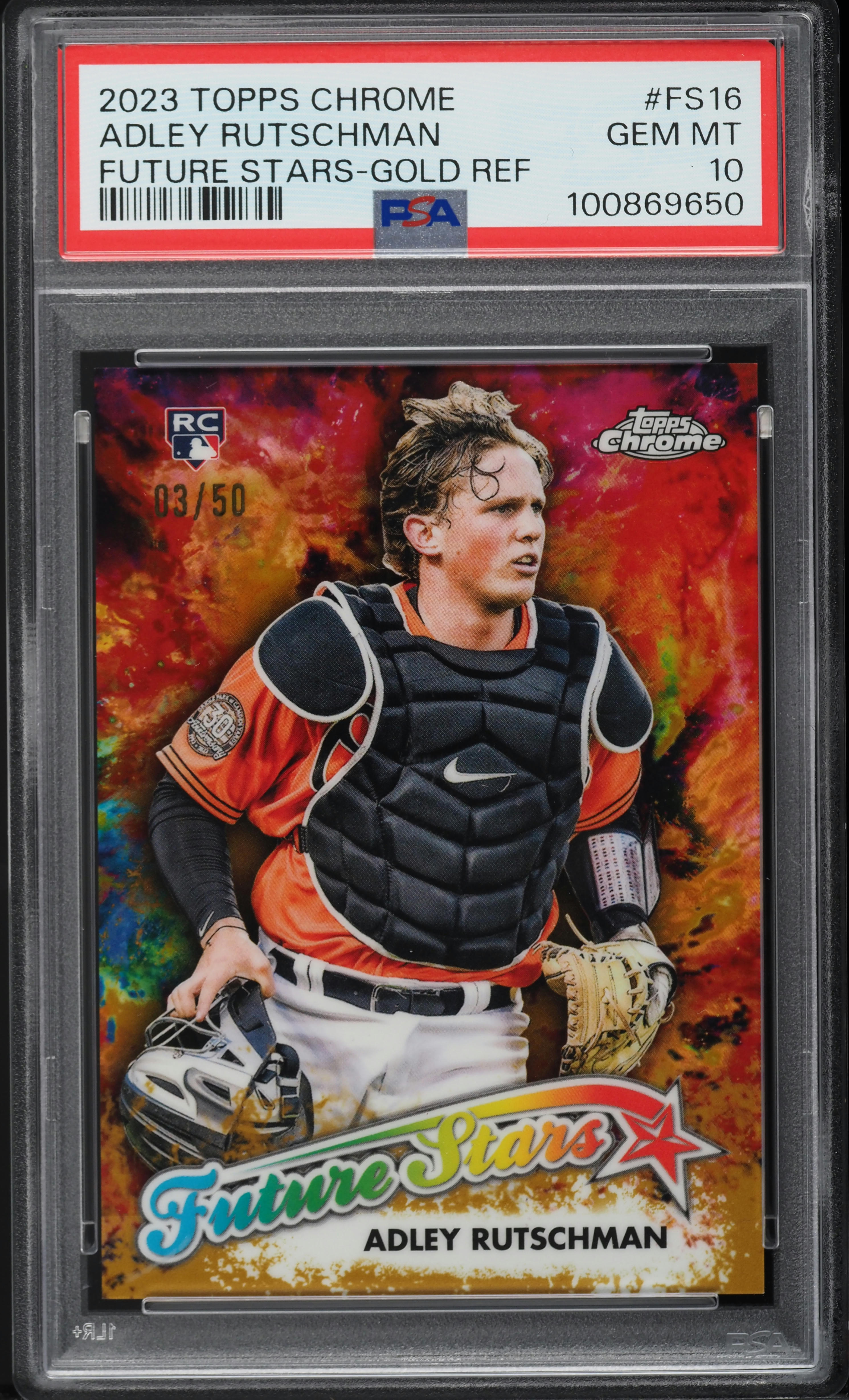 2023 Topps Chrome Future Stars Gold Refractor Adley Rutschman