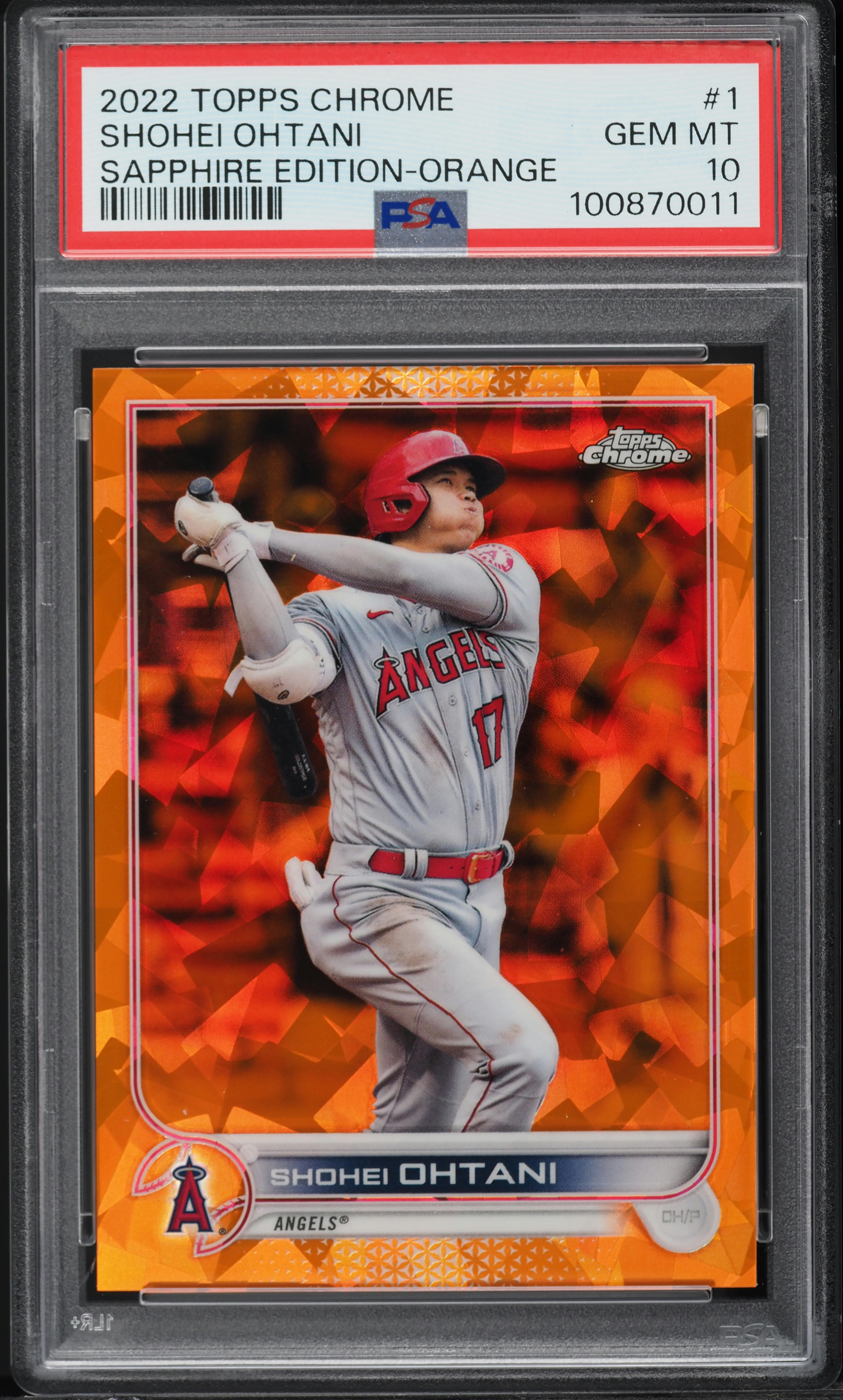 2022 Topps Chrome Sapphire Edition Orange Shohei Ohtani /25 #1 PSA