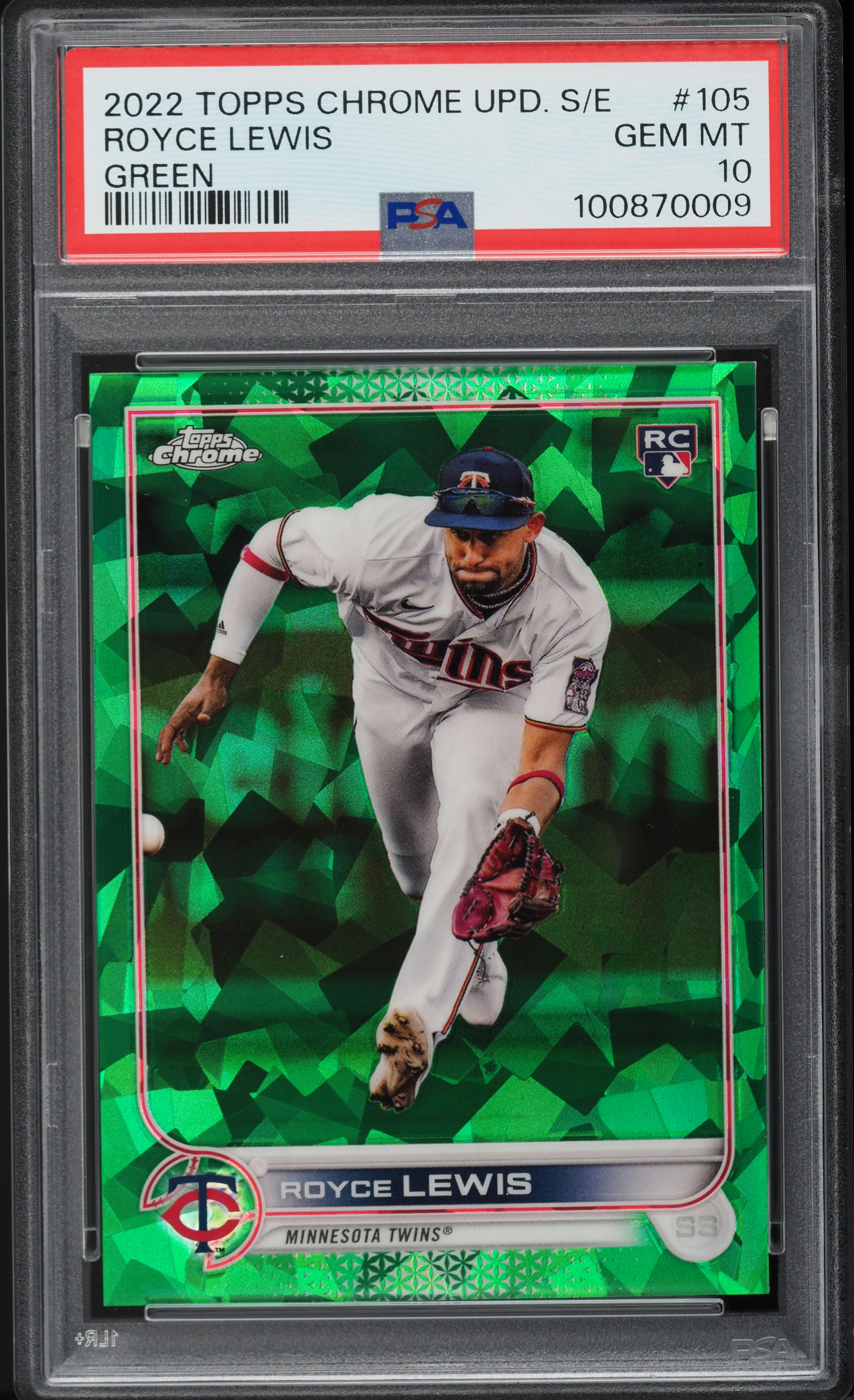 2022 Topps Chrome Update Sapphire Green Royce Lewis ROOKIE /75