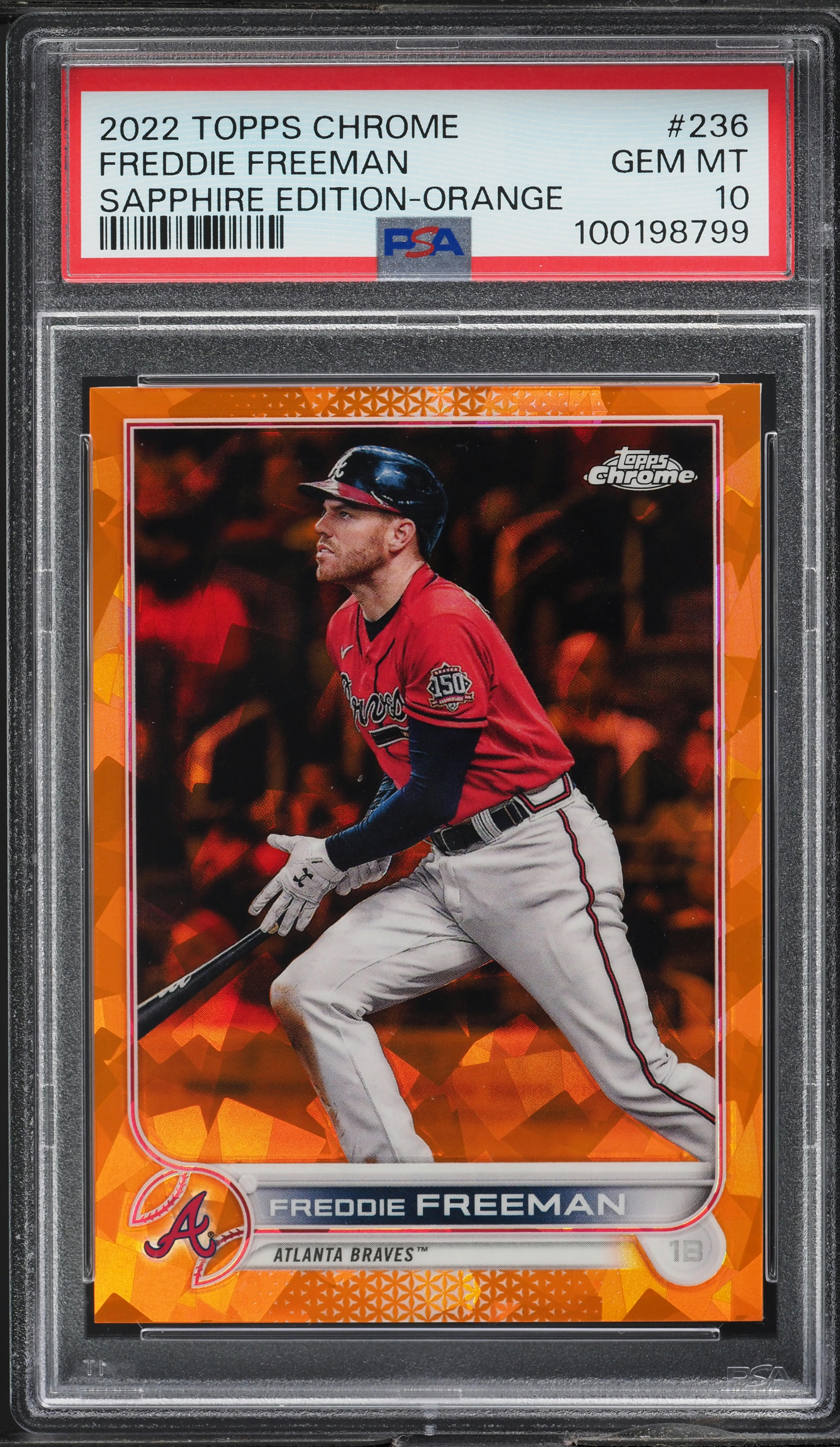 2022 Topps Chrome Sapphire Edition Orange Freddie Freeman /25 #236