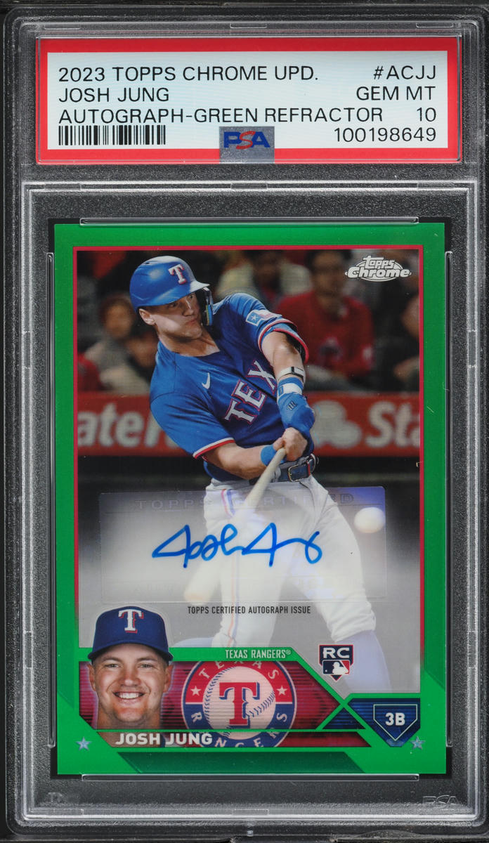 2023 Topps Chrome Update Green Refractor Josh Jung RC AUTO /99 #ACJJ PSA 10 GEM
