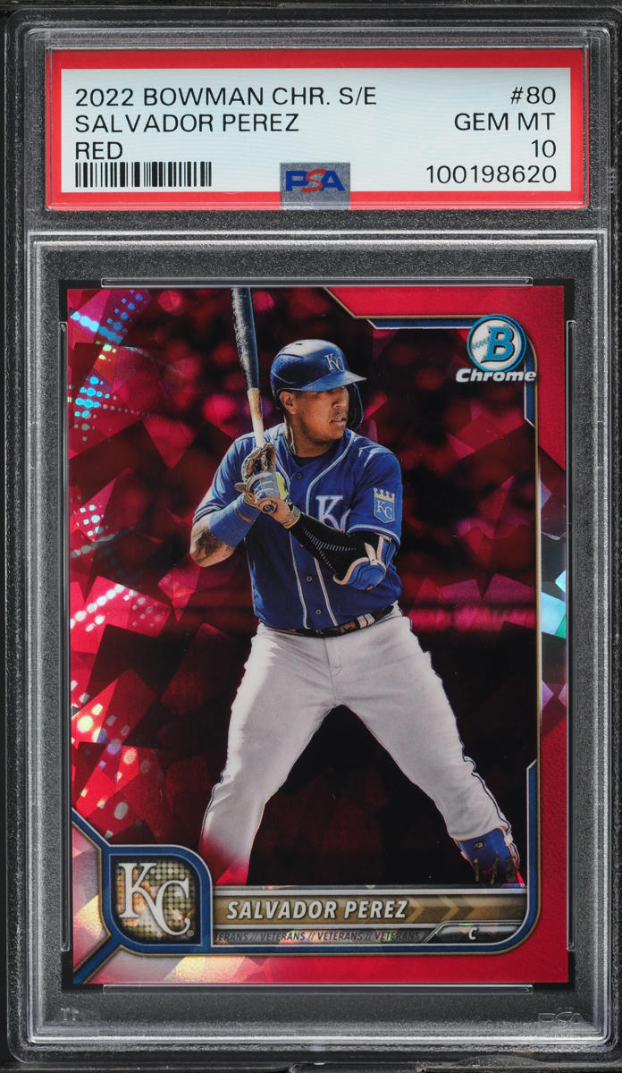 2022 Bowman Chrome Sapphire Edition Red Salvador Perez 1/5 #80 PSA 10 GEM MINT