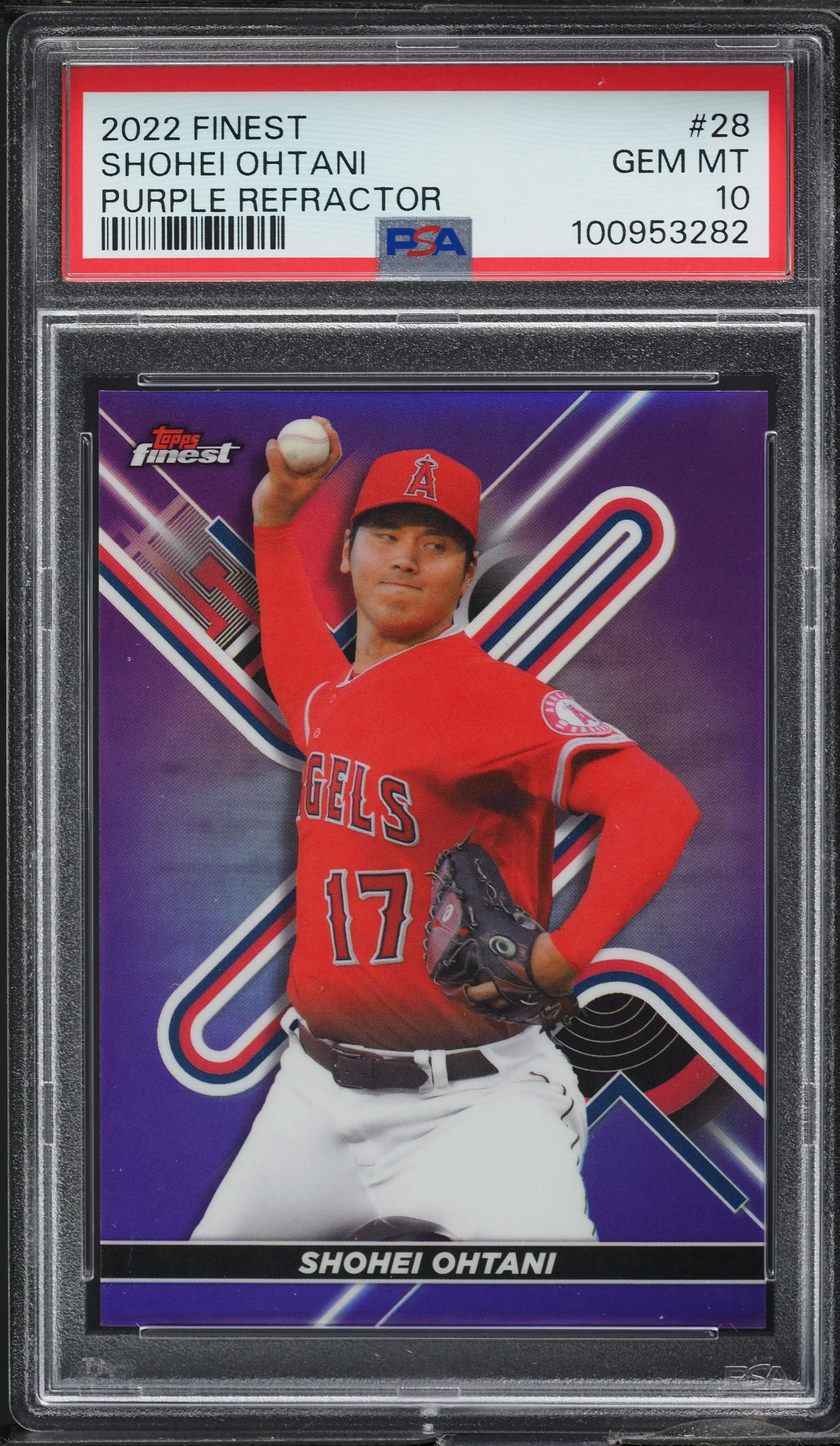 2022 Finest Purple Refractor Shohei Ohtani /250 #28 PSA 10 GEM